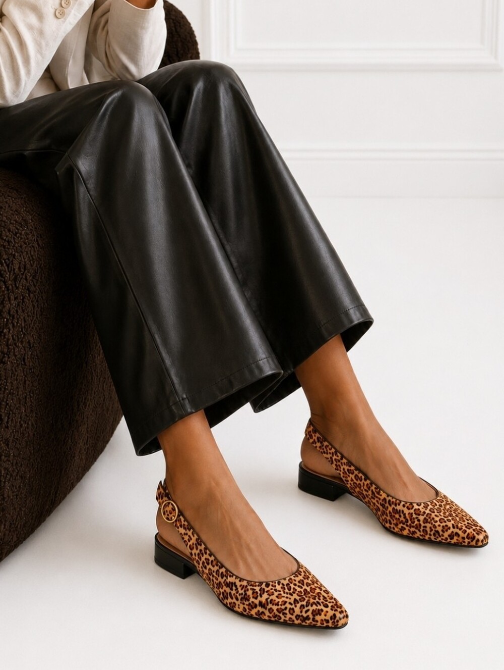 CASLON animal print calf hair slingback 9M